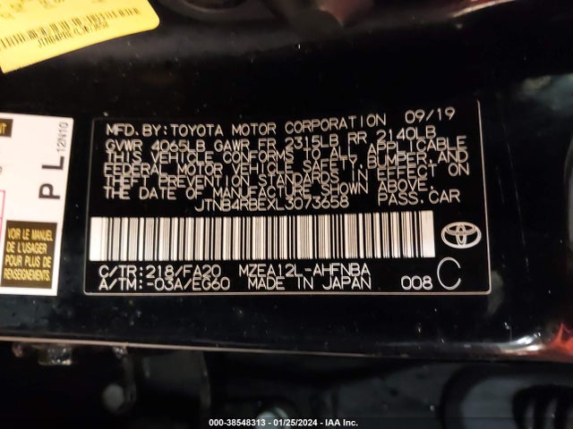Toyota COROLLA SE 2020 JTNB4RBEXL3073658 Image 9