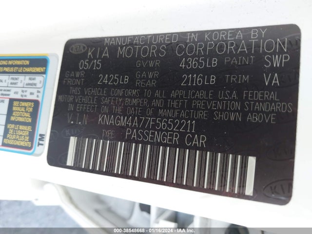 KIA Optima Lx 2015 KNAGM4A77F5652211 Image 25