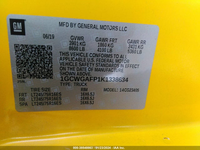 Chevrolet Express 2500 Work Van 2019 1GCWGAFP1K1338634 Image 9