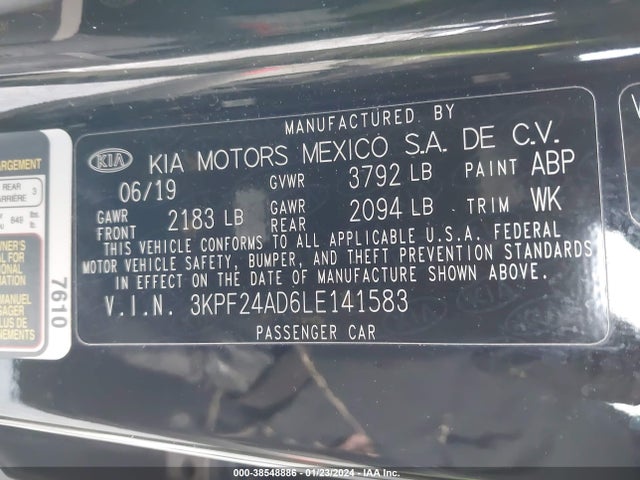 KIA Forte Lxs 2020 3KPF24AD6LE141583 Image 9