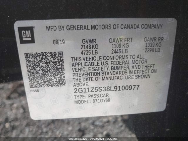 2G11Z5S38L9100977 Chevrolet Impala Fwd Lt