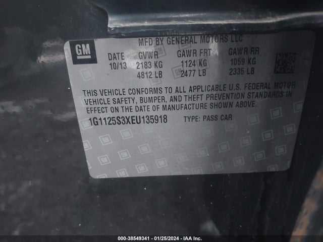 Chevrolet Impala 2lt 2014 1G1125S3XEU135918 Image 9