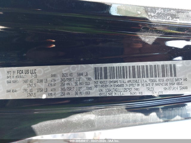 1C6HJTAG1LL125757 Jeep Gladiator Sport S 4x4