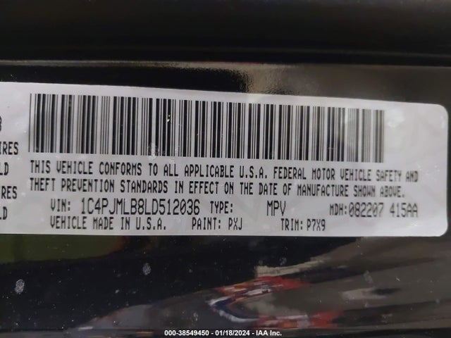 1C4PJMLB8LD512036 Jeep Cherokee Latitude Plus 4x4