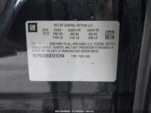 Chevrolet Cruze 1lt Auto 2014 1G1PC5SB5E7215754 Image 9