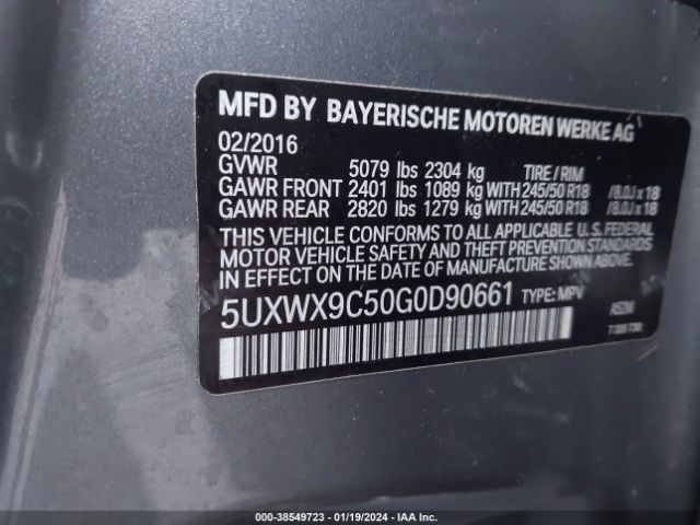 5UXWX9C50G0D90661 BMW X3 Xdrive28i
