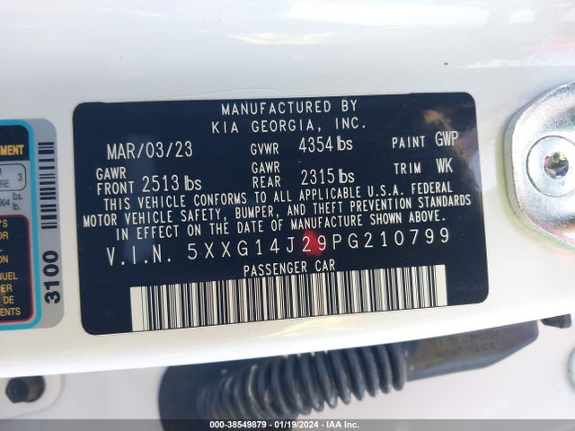 KIA K5 LXS 2023 5XXG14J29PG210799 Image 9