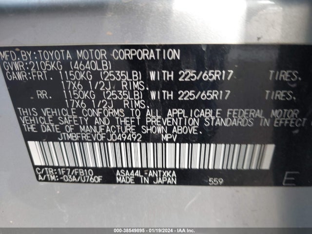 Toyota RAV4 LE 2015 JTMBFREV0FJ049492 Image 9