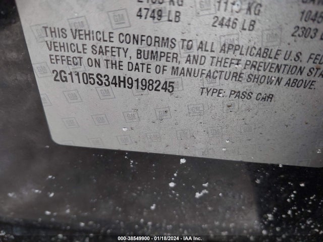 Chevrolet IMPALA 1LT 2017 2G1105S34H9198245 Image 9