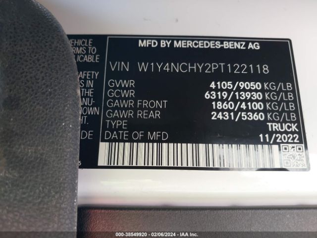 W1Y4NCHY2PT122118 Mercedes-Benz Sprinter 2500 High Roof 4-cyl Diesel Ho