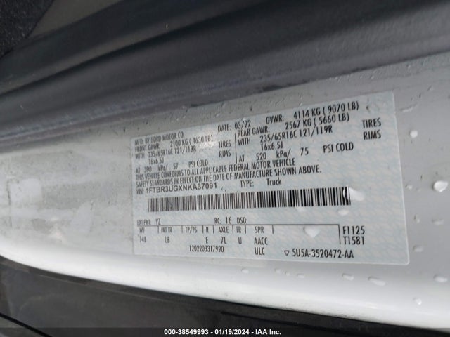 Ford Transit-250 Cargo Van 2022 1FTBR3UGXNKA37091 Image 9