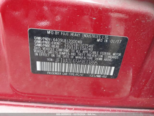 JF1VA1L65H9833895 Subaru Wrx Limited