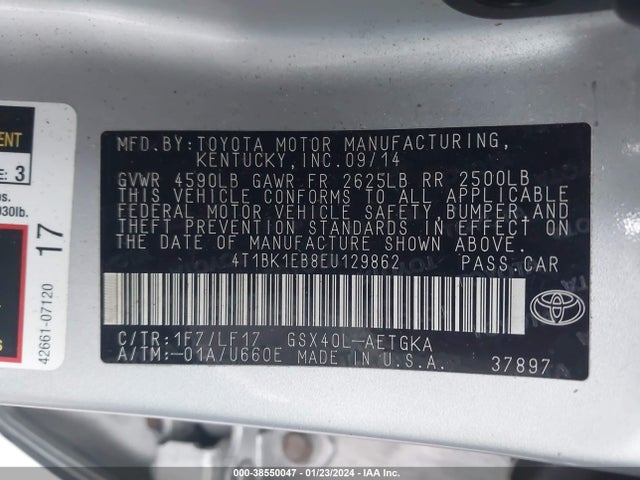 Toyota Avalon Xle Premium 2014 4T1BK1EB8EU129862 Image 9
