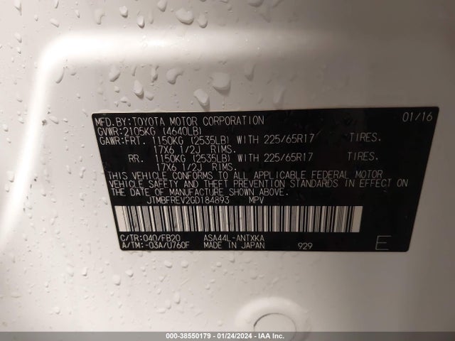 Toyota RAV4 LE 2016 JTMBFREV2GD184893 Image 9
