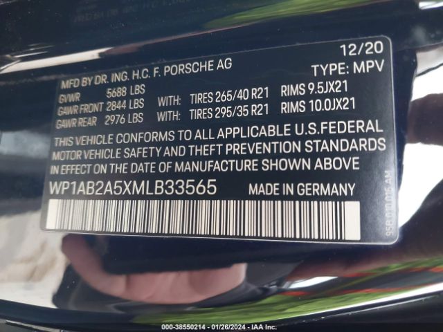 WP1AB2A5XMLB33565 Porsche MACAN S