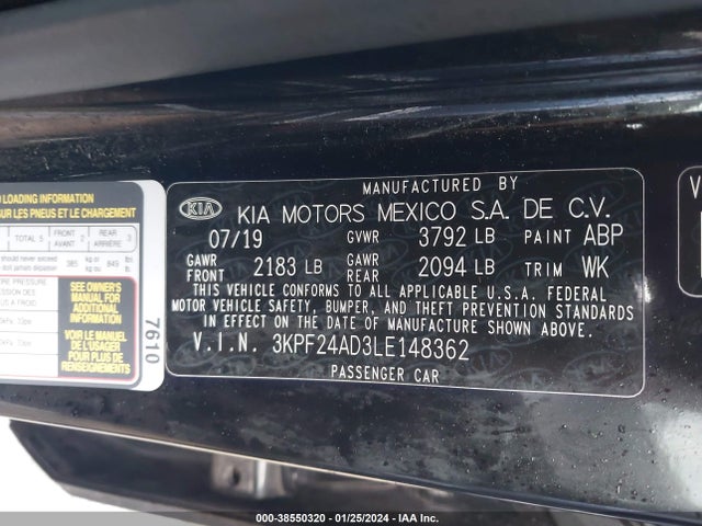 KIA Forte Lxs 2020 3KPF24AD3LE148362 Image 9