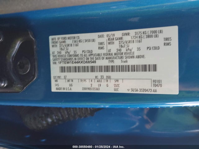 Ford F-150 Xlt 2019 1FTEW1E44KKD68548 Image 9