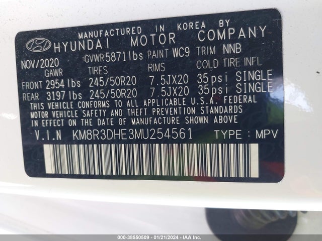 Hyundai Palisade Sel 2021 KM8R3DHE3MU254561 Image 9