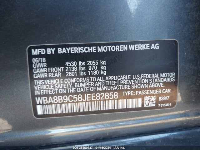 BMW 330I 2018 WBA8B9C58JEE82858 Image 9