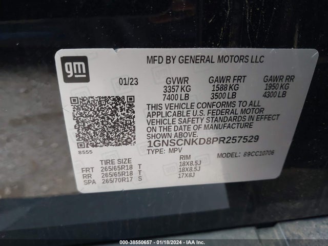 Chevrolet Tahoe 2wd Lt 2023 1GNSCNKD8PR257529 Image 9