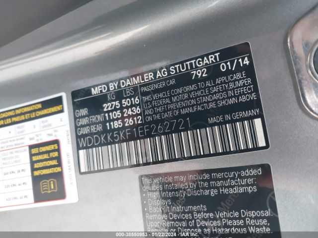 WDDKK5KF1EF262721 Mercedes-Benz E 350