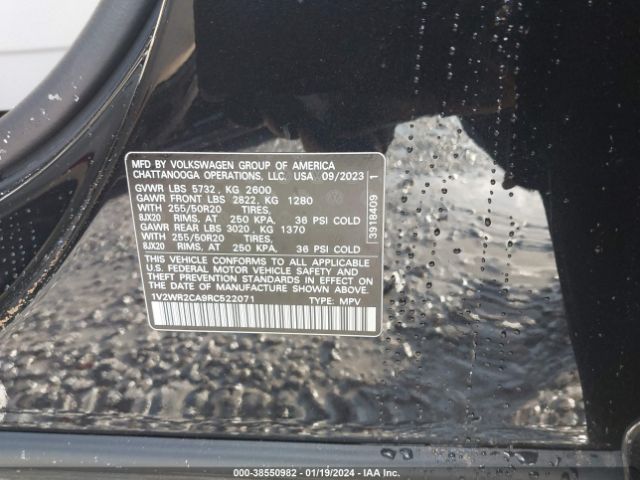1V2WR2CA9RC522071 Volkswagen Atlas 2.0t Se W/technology