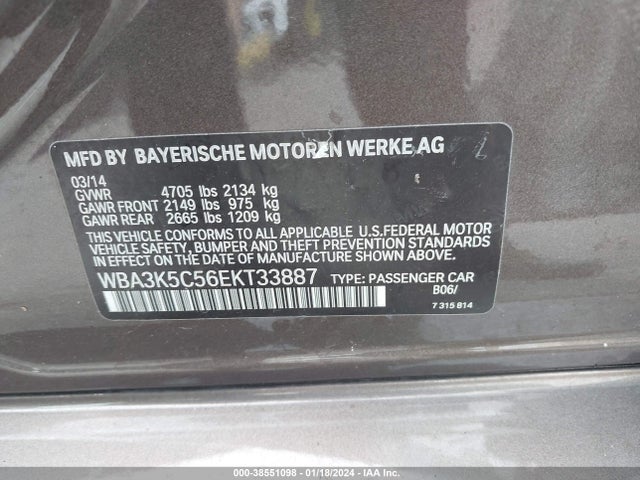 BMW 328d Xdrive 2014 WBA3K5C56EKT33887 Image 9