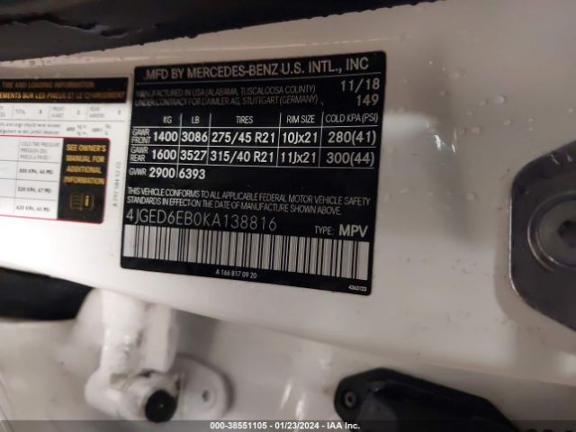 4JGED6EB0KA138816 Mercedes-Benz Amg Gle 43 Coupe 4matic