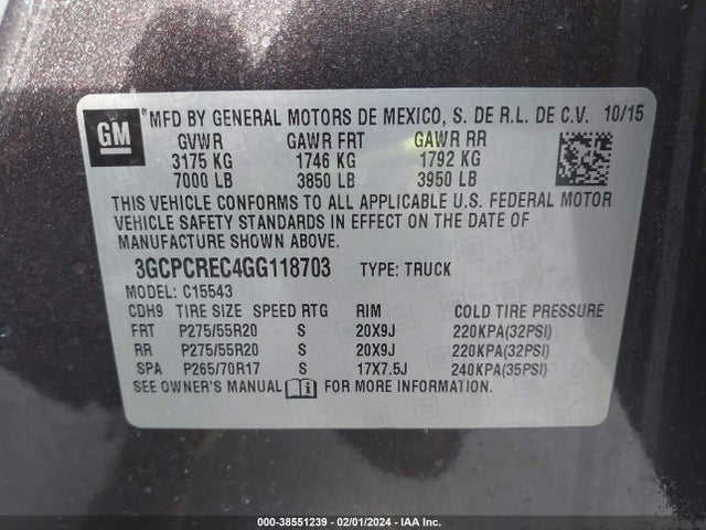 Chevrolet Silverado 1500 1lt 2016 3GCPCREC4GG118703 Image 9