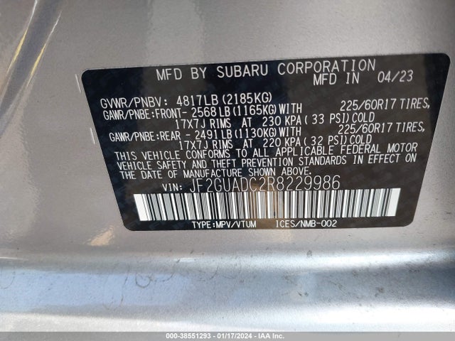 Subaru Crosstrek Premium 2024 JF2GUADC2R8229986 Image 9