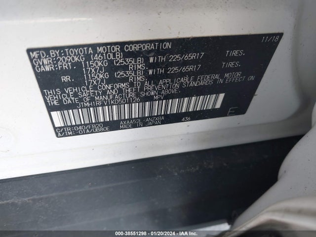 Toyota RAV4 LE 2019 JTMH1RFV1KD501126 Image 9