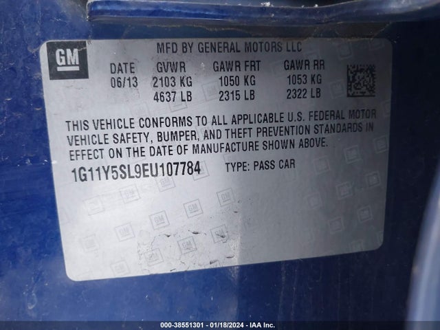 Chevrolet Impala 1ls 2014 1G11Y5SL9EU107784 Image 9