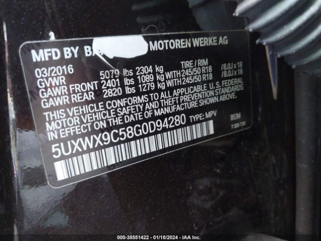 5UXWX9C58G0D94280 BMW X3 Xdrive28i