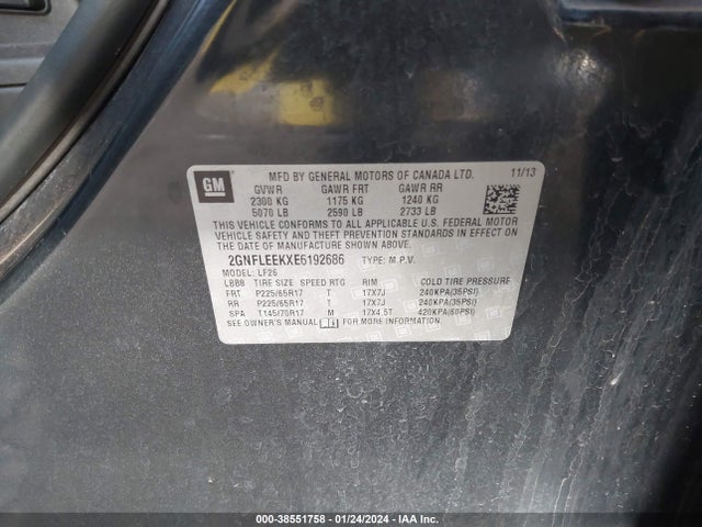 Chevrolet EQUINOX LS 2014 2GNFLEEKXE6192686 Image 9