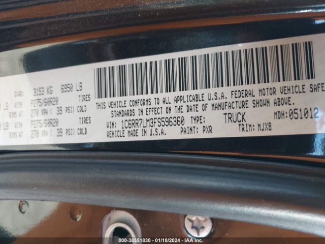 1C6RR7LM3FS596360 RAM 1500 Big Horn