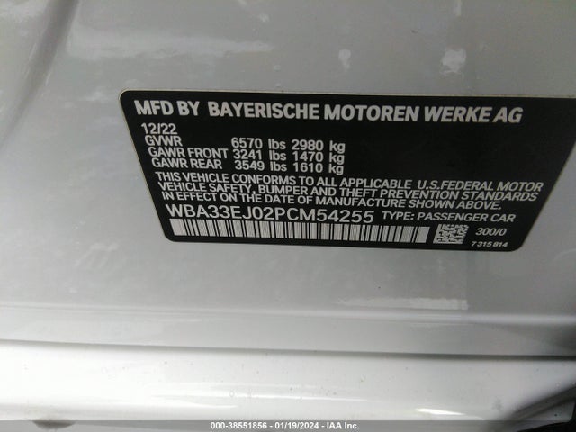 BMW 760i Xdrive 2023 WBA33EJ02PCM54255 Image 9