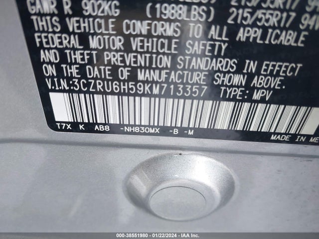 Honda HR-V EX 2019 3CZRU6H59KM713357 Image 9