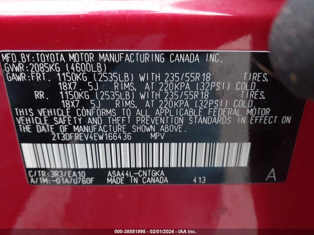 Toyota Rav4 Limited 2014 2T3DFREV4EW166436 Image 9