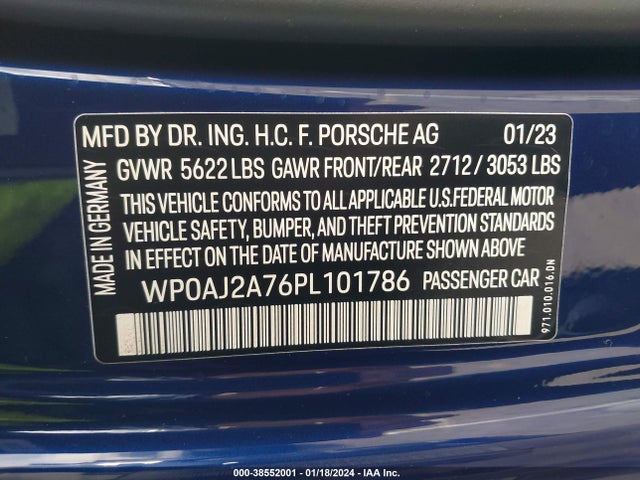 2023 PORSCHE PANAMERA WP0AJ2A76PL101786 Photo 8