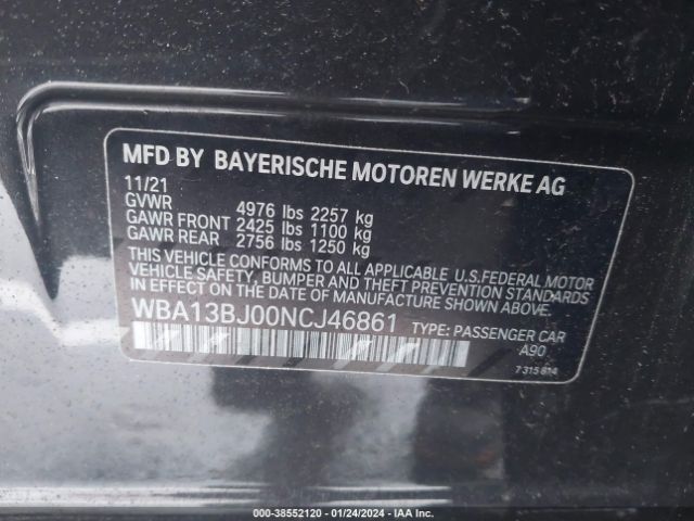 WBA13BJ00NCJ46861 BMW 530i Xdrive