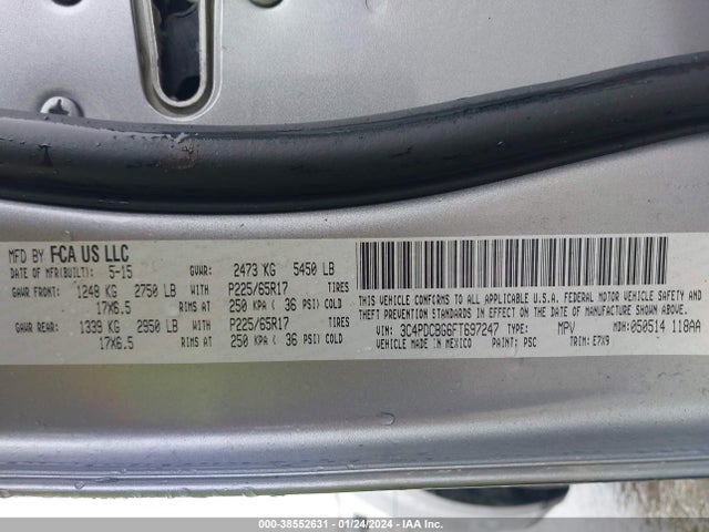 Dodge Journey Sxt 2015 3C4PDDBGXFT618605 Image 9