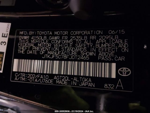 JTKJF5C78FJ012465 Scion TC
