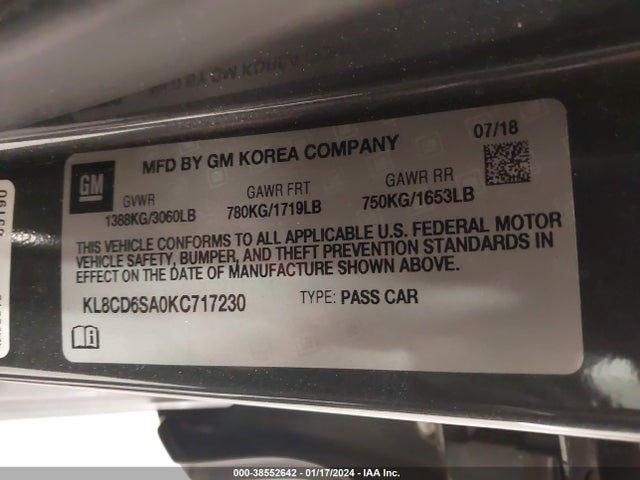Chevrolet Spark 1lt Cvt 2019 KL8CD6SA0KC717230 Image 9
