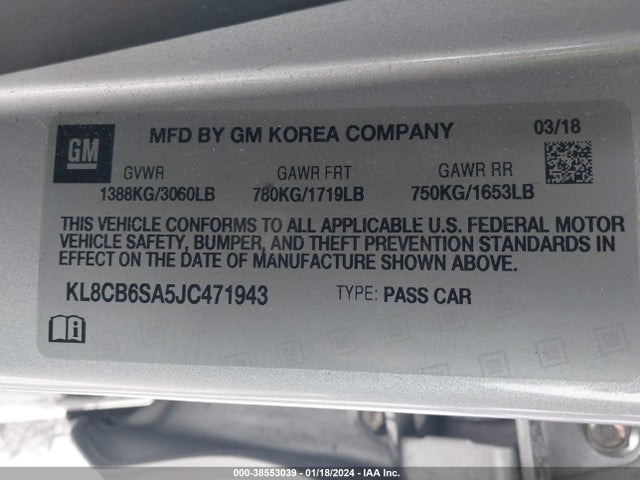 Chevrolet Spark Ls Cvt 2018 KL8CB6SA5JC471943 Image 9