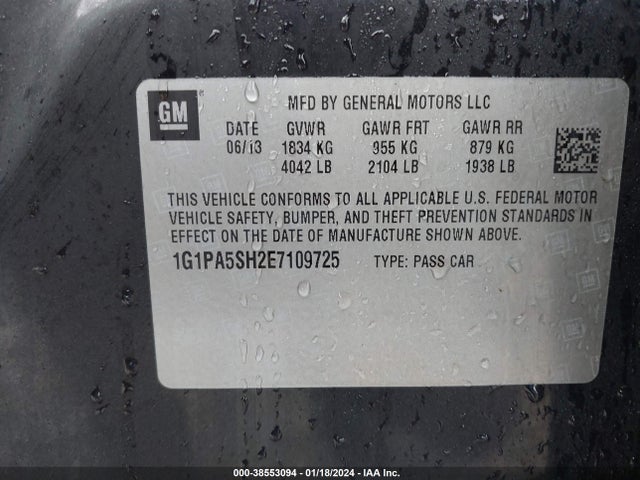 Chevrolet Cruze Ls Auto 2014 1G1PA5SH2E7109725 Image 9