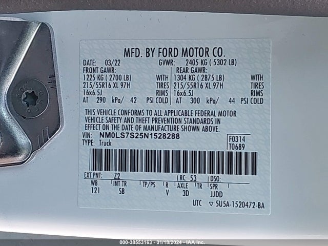Ford Transit Connect Xl 2022 NM0LS7S25N1528288 Image 9