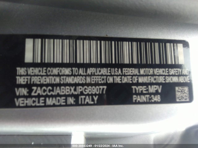 ZACCJABBXJPG69077 Jeep Renegade Latitude Fwd