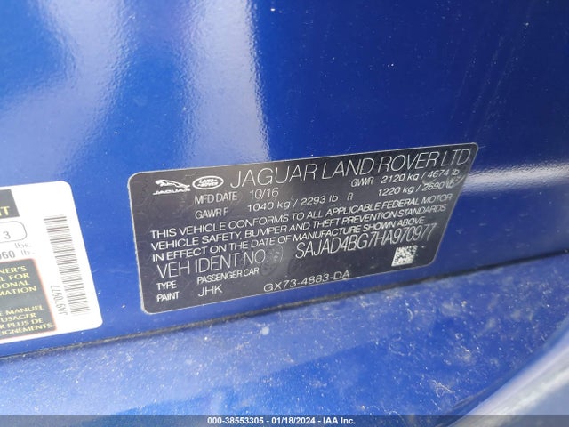 2017 JAGUAR XE SAJAD4BG7HA970977 Photo 8