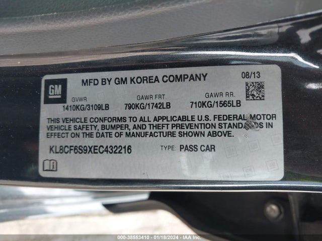 Chevrolet Spark 2lt Auto 2014 KL8CF6S9XEC432216 Image 9