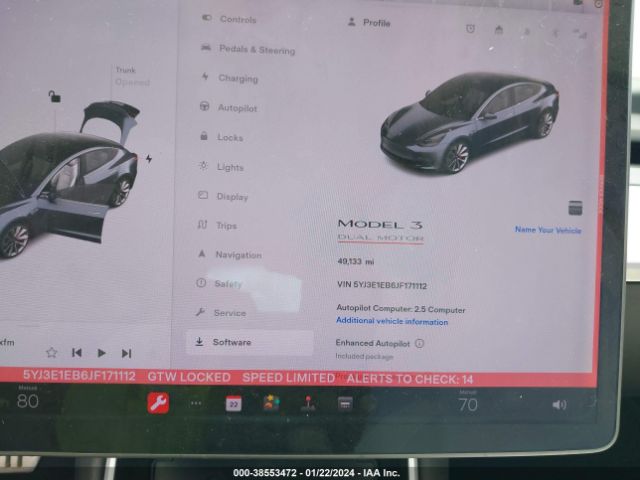5YJ3E1EB6JF171112 Tesla Model 3 Long Range/performance
